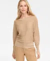 Inc International Concepts Women's Metallic Boat-neck Sweater, Macy's Exclusive In Brown