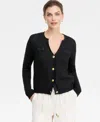 Inc International Concepts Women's Metallic Cardigan, Macy's Exclusive In Black