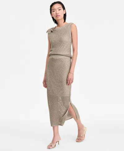 Inc International Concepts Women's Metallic-knit Skirt, Exclusively At Macy's