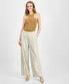 Inc International Concepts Women's Metallic Linen Pants, Macy's Exclusive