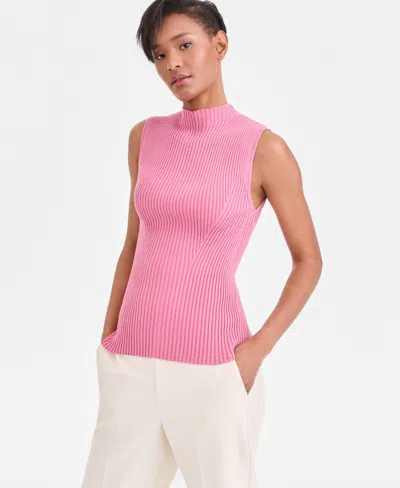 Inc International Concepts Women's Metallic Rib-knit Sleeveless Sweater, Macy's Exclusive In Pink