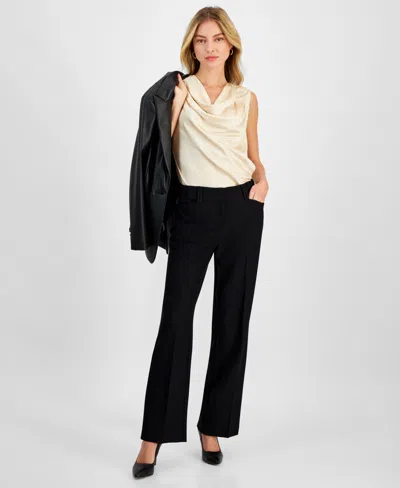 Inc International Concepts Women's Mid-rise Bootcut Pants, Short Lengths, Exclusively At Macy's In Deep Black