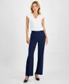 Inc International Concepts Women's Mid-rise Bootcut Pants, Short Lengths, Exclusively At Macy's In Indigo Sea