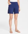 Inc International Concepts Women's Mid-rise Pull-on Shorts, Created For Macy's In Indigo Sea