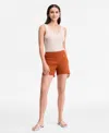 Inc International Concepts Women's Mid Rise Pull-on Shorts, Exclusively At Macy's In Brown