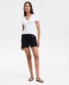 Inc International Concepts Women's Mid Rise Pull-on Shorts, Exclusively At Macy's In Deep Black