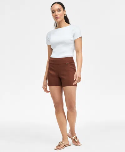 Inc International Concepts Women's Mid Rise Pull-on Shorts, Exclusively At Macy's In Moroccan Brown