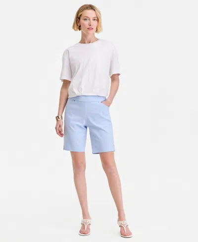 Inc International Concepts Women's Mid Rise Pull-on Bermuda Shorts, Created For Macy's In Blue