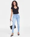 Inc International Concepts Women's Mid Rise Skinny Jeans, Created For Macy's In Light Indigo