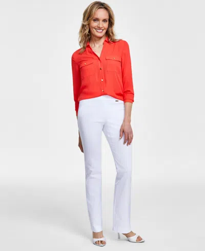 Inc International Concepts Women's Mini Bootcut Pants, Created For Macy's In Bright White