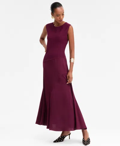 Inc International Concepts Women's Mixed-media Sweater Dress, Macy's Exclusive In Multi