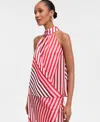 Inc International Concepts Women's Mock Neck Halter Top, Exclusively At Macy's In Tery Strip