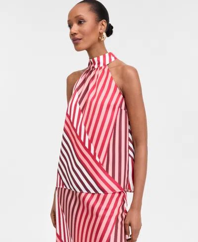 Inc International Concepts Women's Mock Neck Halter Top, Exclusively At Macy's In Tery Strip