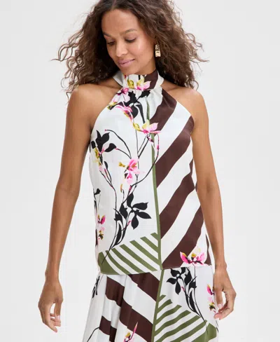 Inc International Concepts Women's Mock-neck Halter Top, Exclusively At Macy's In Zia Patch