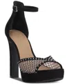 Inc International Concepts Women's Ninel Platform Sandals, Created For Macy's In Black