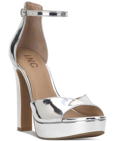 Inc International Concepts Women's Ninel Platform Sandals, Created For Macy's In Silver Tpu
