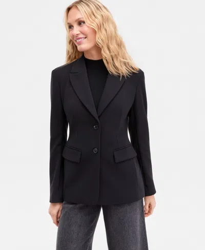 Inc International Concepts Women's Nipped-waist Two-button Blazer, Macy's Exclusive In Black