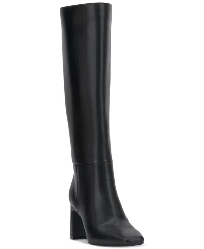Inc International Concepts Women's Odina Knee High Dress Boots, Created For Macy's In Black Smooth