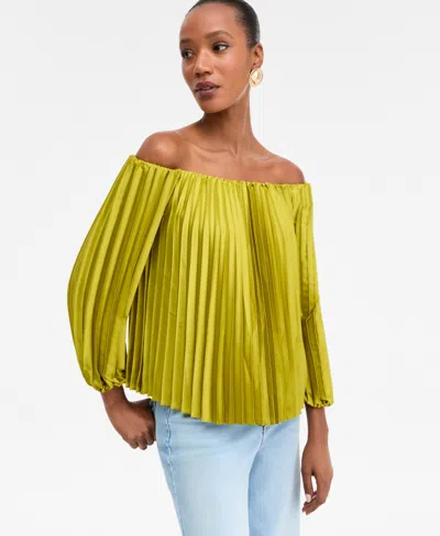 Inc International Concepts Women's Off-the-shoulder Pleated Blouse, Macy's Exclusive
