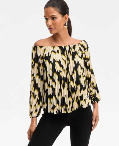 Inc International Concepts Women's Off-the-shoulder Pleated Blouse, Macy's Exclusive