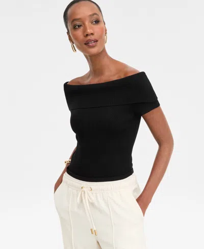 Inc International Concepts Women's Off-the-shoulder Sweater, Macy's Exclusive In Black