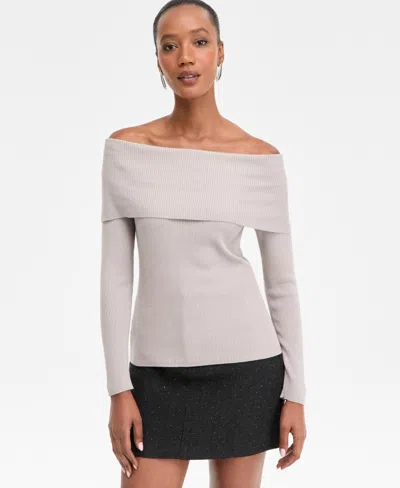 Inc International Concepts Women's Off-the-shoulder Sweater, Macy's Exclusive In Black
