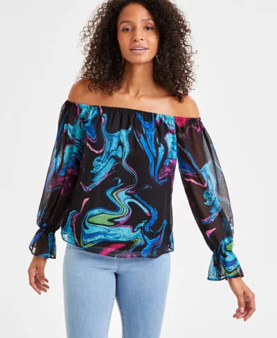 Inc International Concepts Women's Off-the-shoulder Top, Exclusively At Macy's In Meara Marb