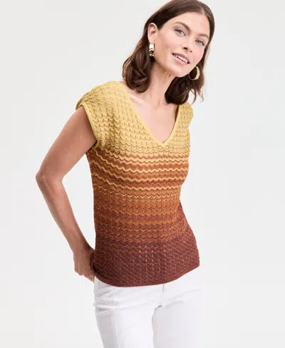 Inc International Concepts Women's Ombre V-neck Sweater, Exclusively At Macy's