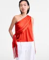 Inc International Concepts Women's One-shoulder Side-fringe Top, Exclusively At Macy's