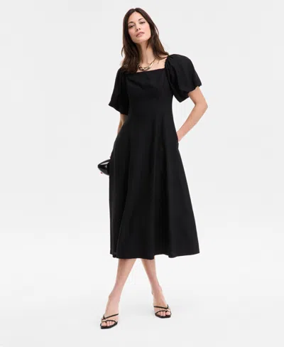 Inc International Concepts Women's On/off-the-shoulder Puff-sleeve Midi Dress, Exclusively At Macy's