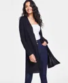 Inc International Concepts Women's Open-front Duster, Created For Macy's In Deep Black