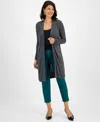 Inc International Concepts Women's Open-front Duster, Created For Macy's In Gray