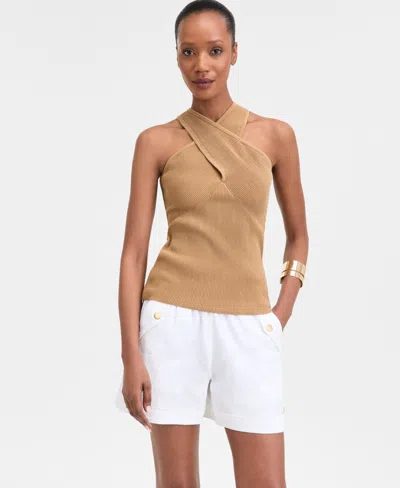 Inc International Concepts Women's Asymmetric-neck Top, Exclusively At Macy's In Olivine
