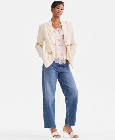 Inc International Concepts Women's Oversized One-button Blazer, Macy's Exclusive In Multi
