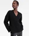 Inc International Concepts Women's Oversized Ribbed Sweater, Macy's Exclusive In Black