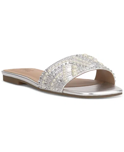 Inc International Concepts Women's Pabla Slip-on Flat Sandals, Created For Macy's In Pearl Bling