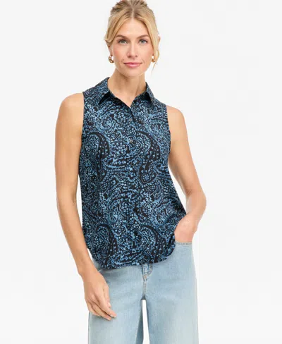 Inc International Concepts Women's Paisley Sleeveless Button-down Blouse, Created For Macy's In Gail Paisley