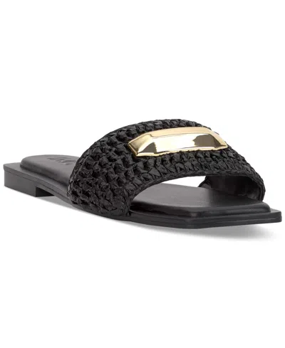 Inc International Concepts Women's Paramita Flat Sandals, Created For Macy's In Black Raffia
