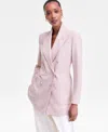 Inc International Concepts Women's Peak-lapel Double-breasted Blazer, Macy's Exclusive In Pink