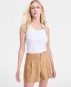 Inc International Concepts Women's Perfect Ribbed Hardware-trim Tank Top, Exclusively At Macy's