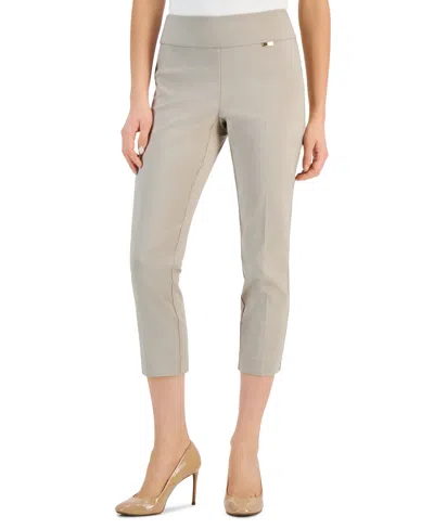 Inc International Concepts Women's Petite Tummy-control Pull-on Capri Pants, Created For Macy's In Summer Straw