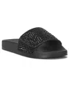 Inc International Concepts Women's Peymin Pool Slides, Created For Macy's In Black