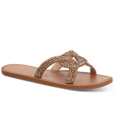 Inc International Concepts Women's Peytton Flat Sandals, Created For Macy's In Bronze Bling