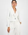 Inc International Concepts Women's Pinstriped Cropped Blazer, Exclusively At Macy's In White