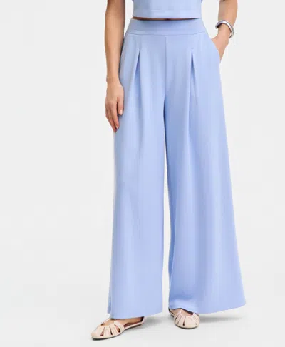 Inc International Concepts Women's Pleat-front Wide-leg Sweatpants In Blue