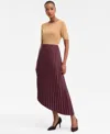 Inc International Concepts Women's Pleated Faux-leather Asymmetrical Skirt, Macy's Exclusive In Purple
