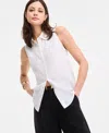Inc International Concepts Women's Printed Button-down Sleeveless Blouse, Exclusively At Macy's