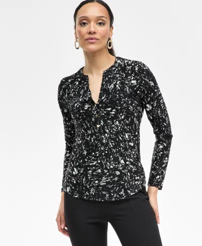 Inc International Concepts Women's Printed Button Shirt, Exclusively At Macy's