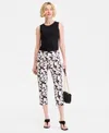 Inc International Concepts Women's Printed Capri Pants, Macy's Exclusive In Black