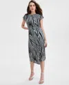 Inc International Concepts Women's Printed Cotton O-ring Wrap Dress, Exclusively At Macy's In Multi